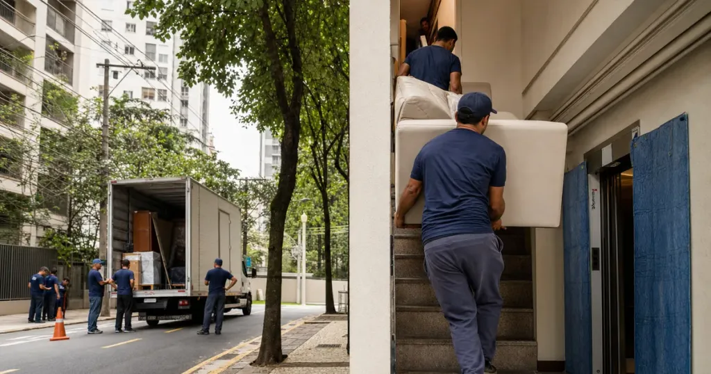 Taxas Extras em Mudança: Escada, Elevador, Espera e Embalagem