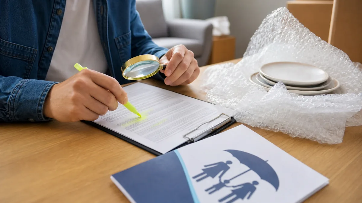 Conferindo cláusulas do contrato de mudança antes do pagamento