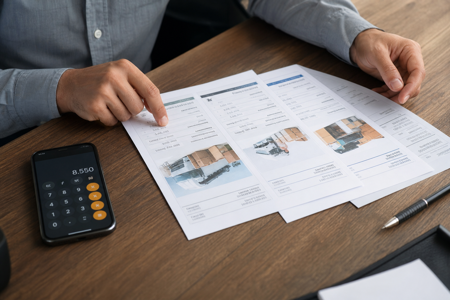 Comparação de três propostas de mudança em planilha e calculadora